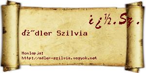 Ádler Szilvia névjegykártya