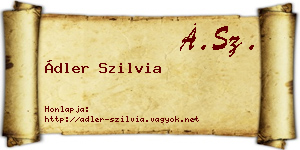 Ádler Szilvia névjegykártya