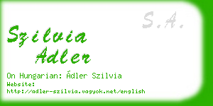 szilvia adler business card